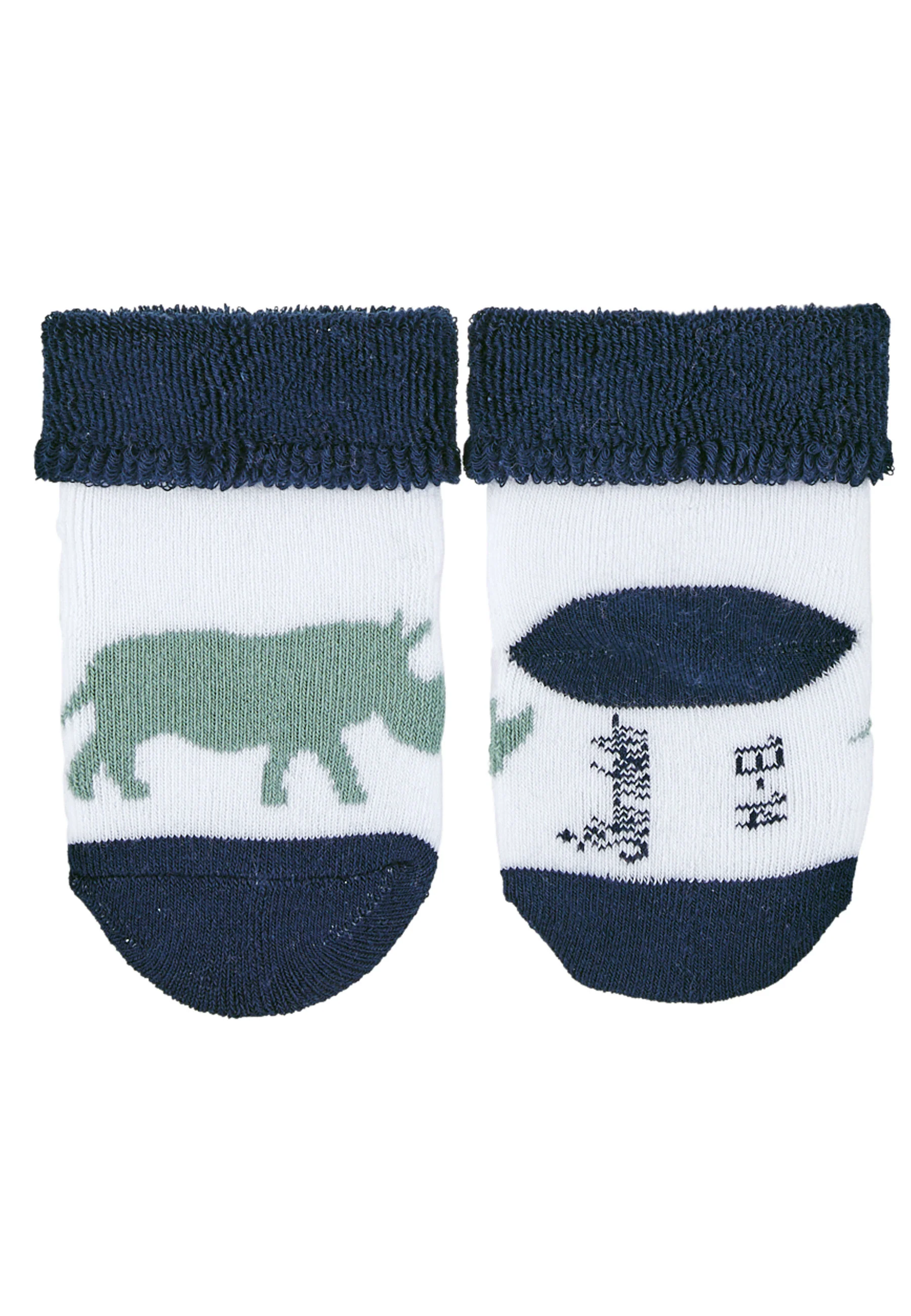 Babysocken im 3er-Pack Nashorn, Vollplüsch innen