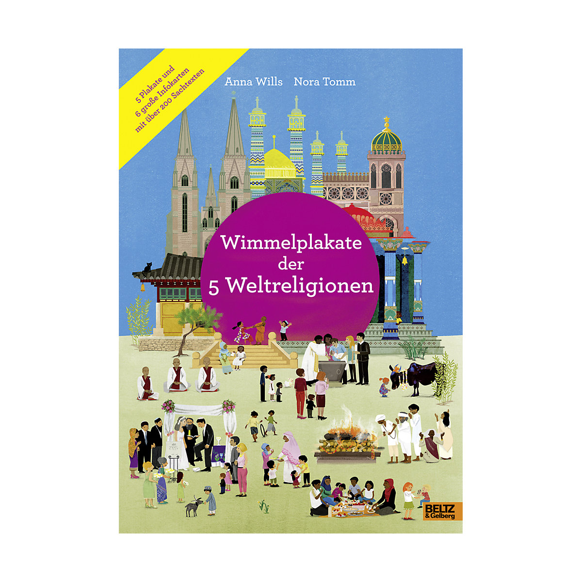 Wimmelplakate der 5 Weltreligionen