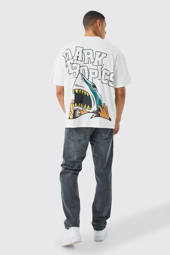 Oversize T-Shirt mit Dt Shark Print