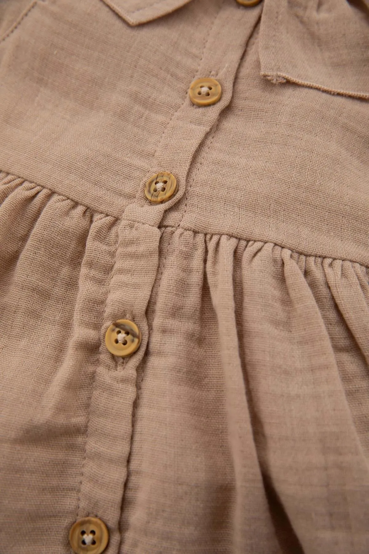 DeFacto  Baby-Mädchen-Musselin-Kleid mit langen Ärmeln