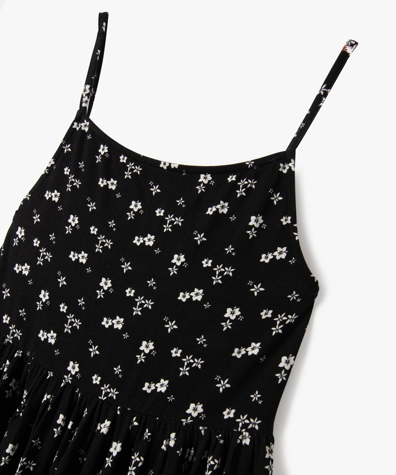 Robe fille imprimée à fines bretelles noir | GEMO