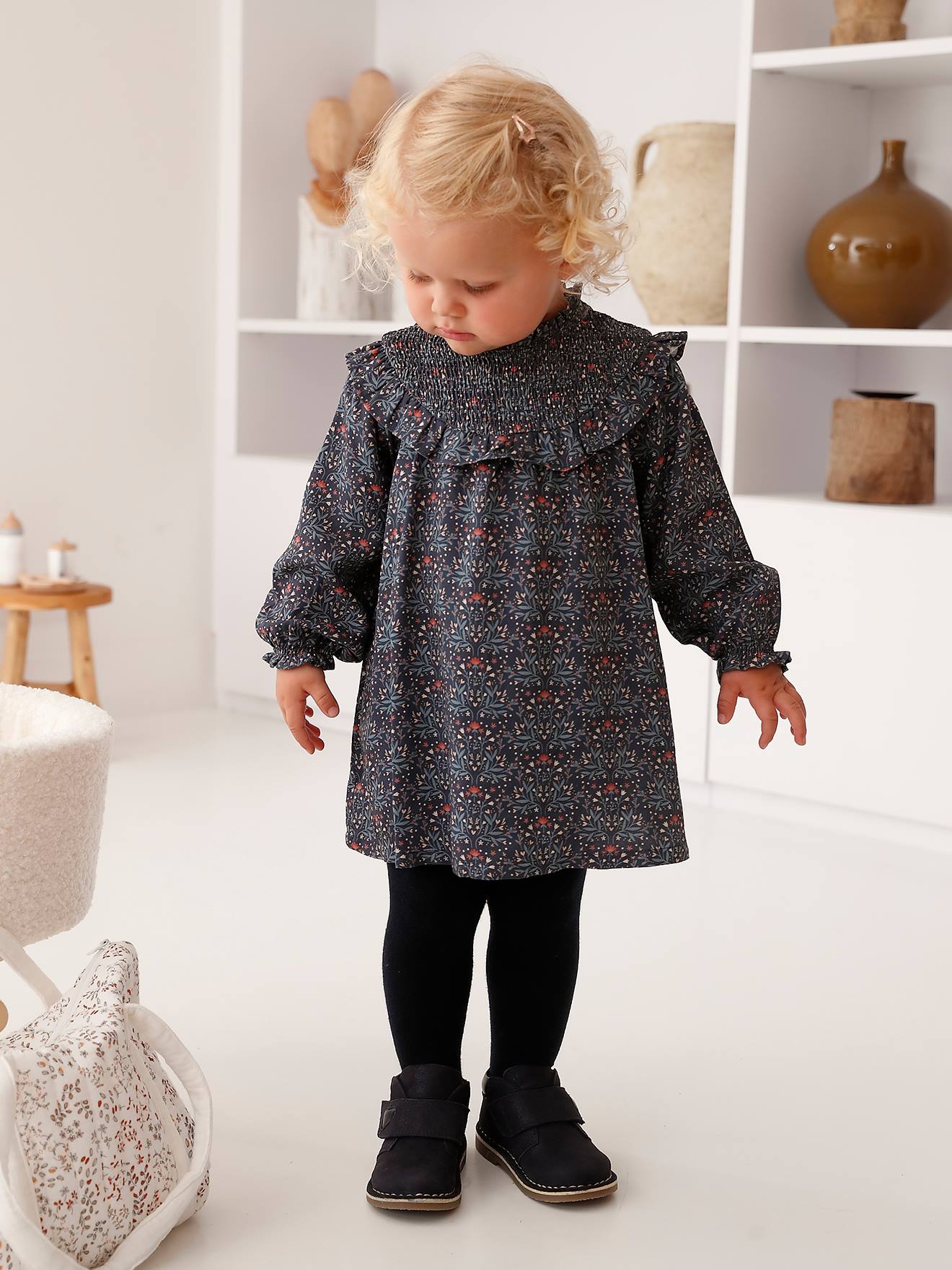 Vertbaudet Mädchen Baby Winterkleid - dunkelblau