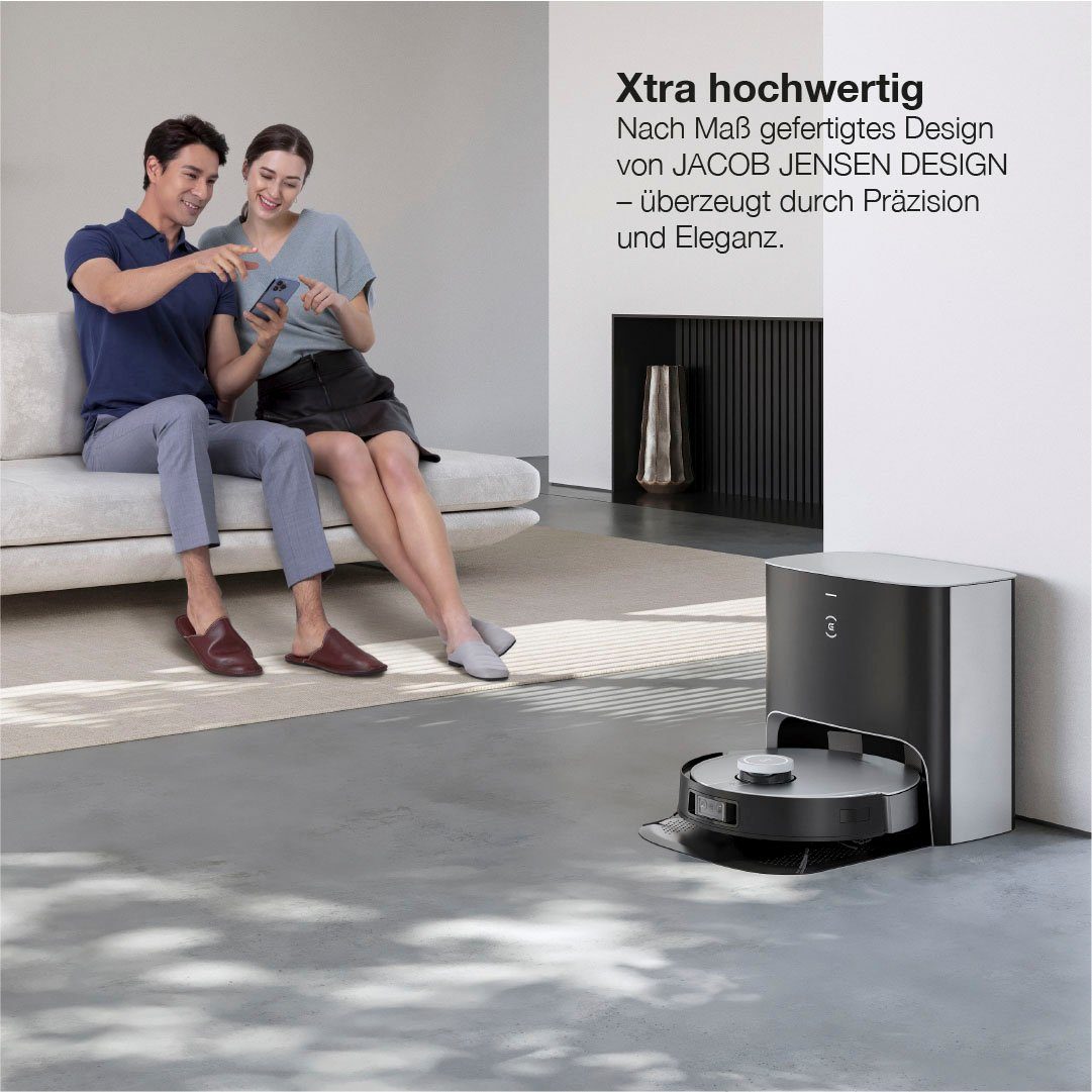 ECOVACS Nass-Trocken-Saugroboter DEEBOT X1 PLUS, 1000 W, 5000PA, DToF-Laser, AIVI 3.0, Absaugstation, YIKO, Schwarz/Silber