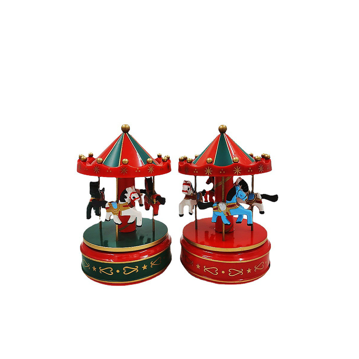 Automatisches Karussell mit Weihnachtsmusikglocke und Uhrwerk Weihnachtsdekoration Ornament Kinderspielzeug