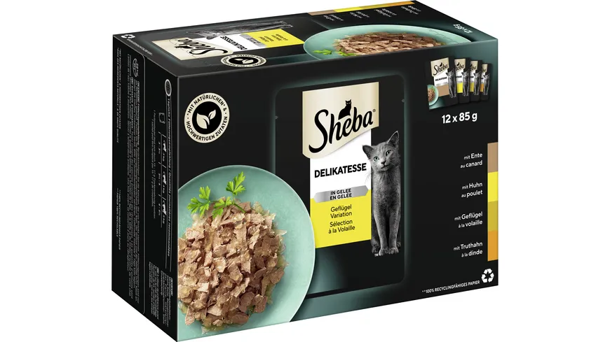 SHEBA® Delikatesse in Gelee Geflügel Variation Portionsbeutel 1020 g