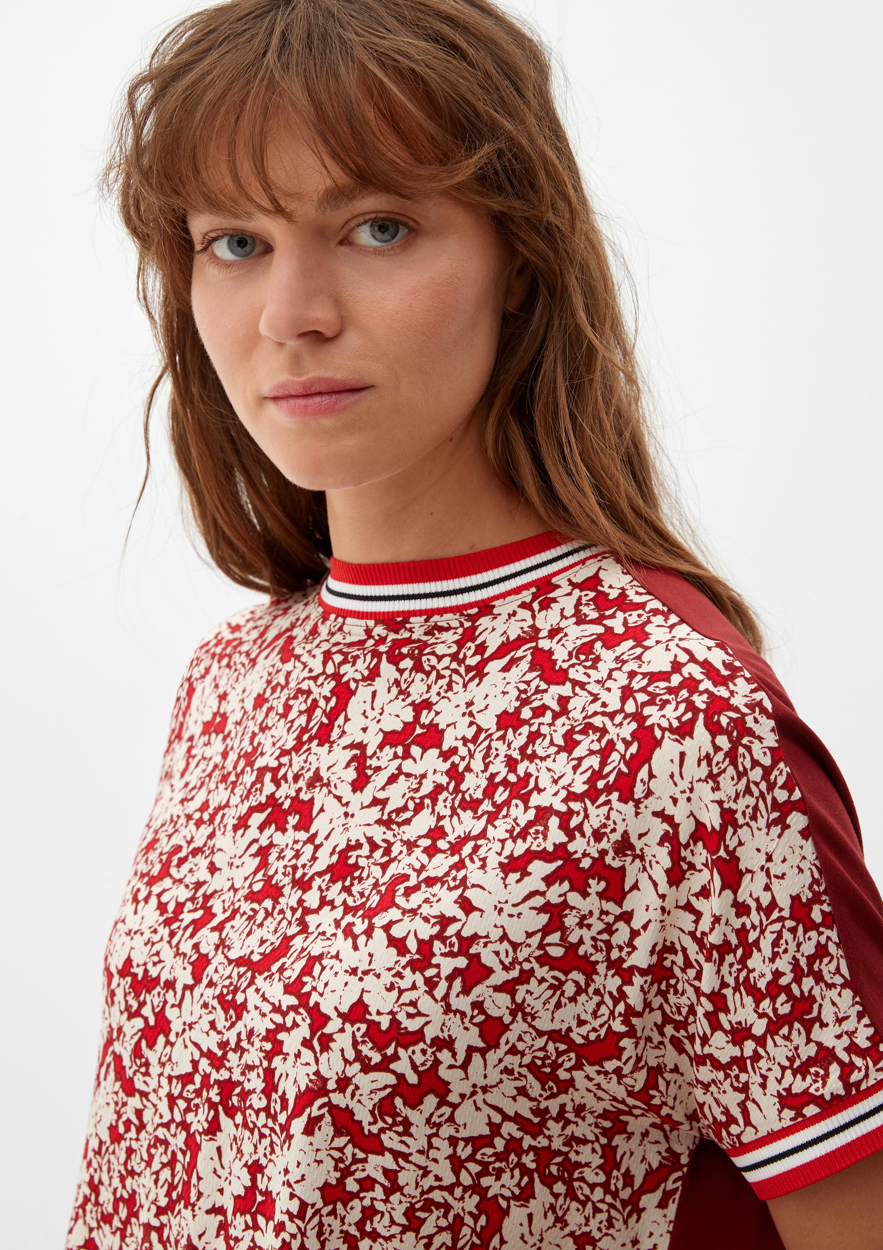 Materialmix-Shirt mit Print  2121686-31A1
