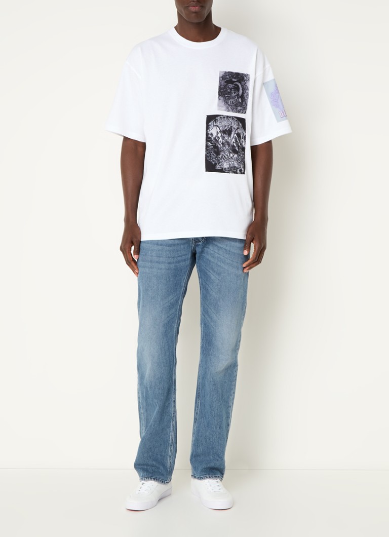 T-shirt Diesel con logo e stampa sul retro.