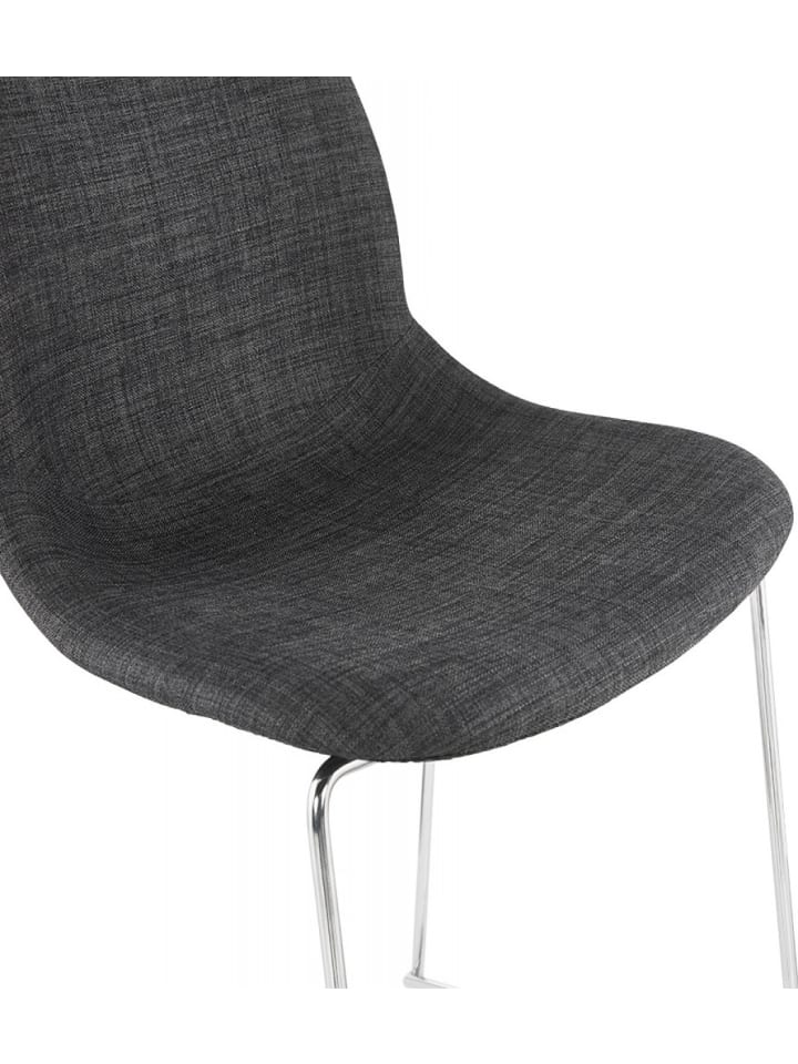KADIMA DESIGN Barhocker mit Stoffsitz Dunkelgrau | Moderner Stil in Anthrazit-Silber günstig kaufen onesize