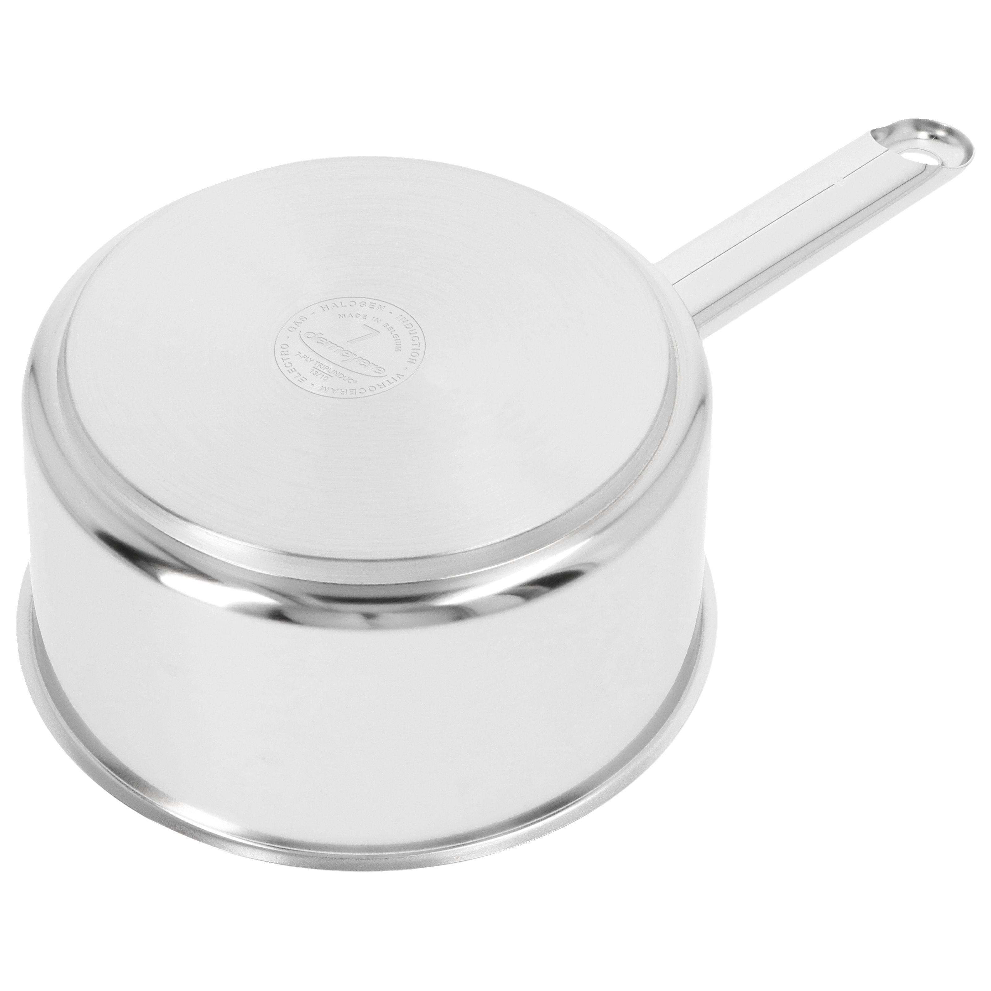 Stieltopf mit Deckel 16 cm, 18/10 Edelstahl, Silber