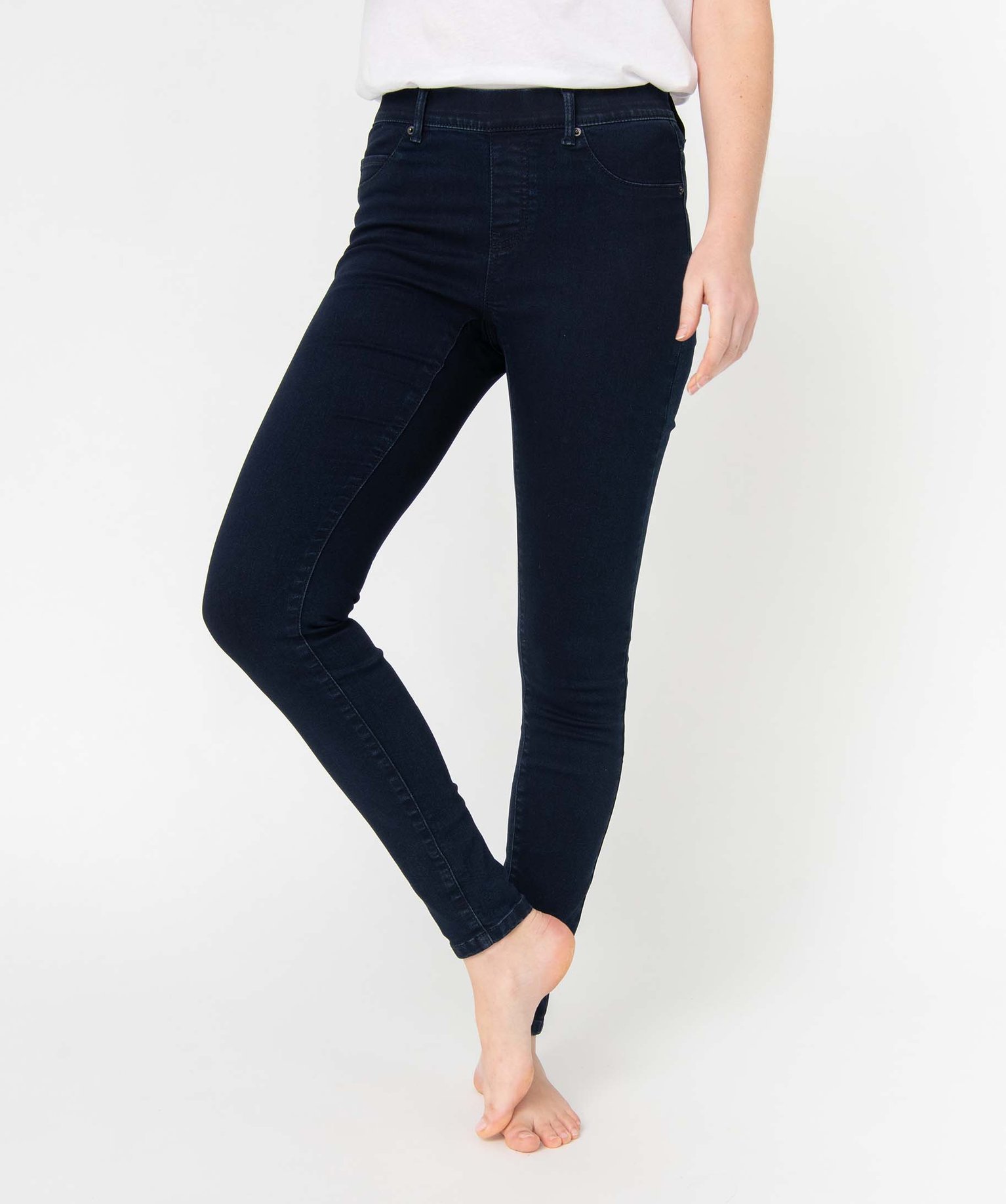 Jegging femme avec coutures contrastantes blue black | GEMO