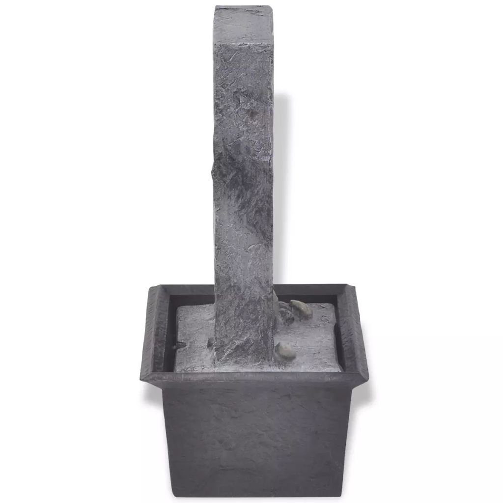 vidaXL Gartenbrunnen Zimmerbrunnen mit LED-Licht Polyresin