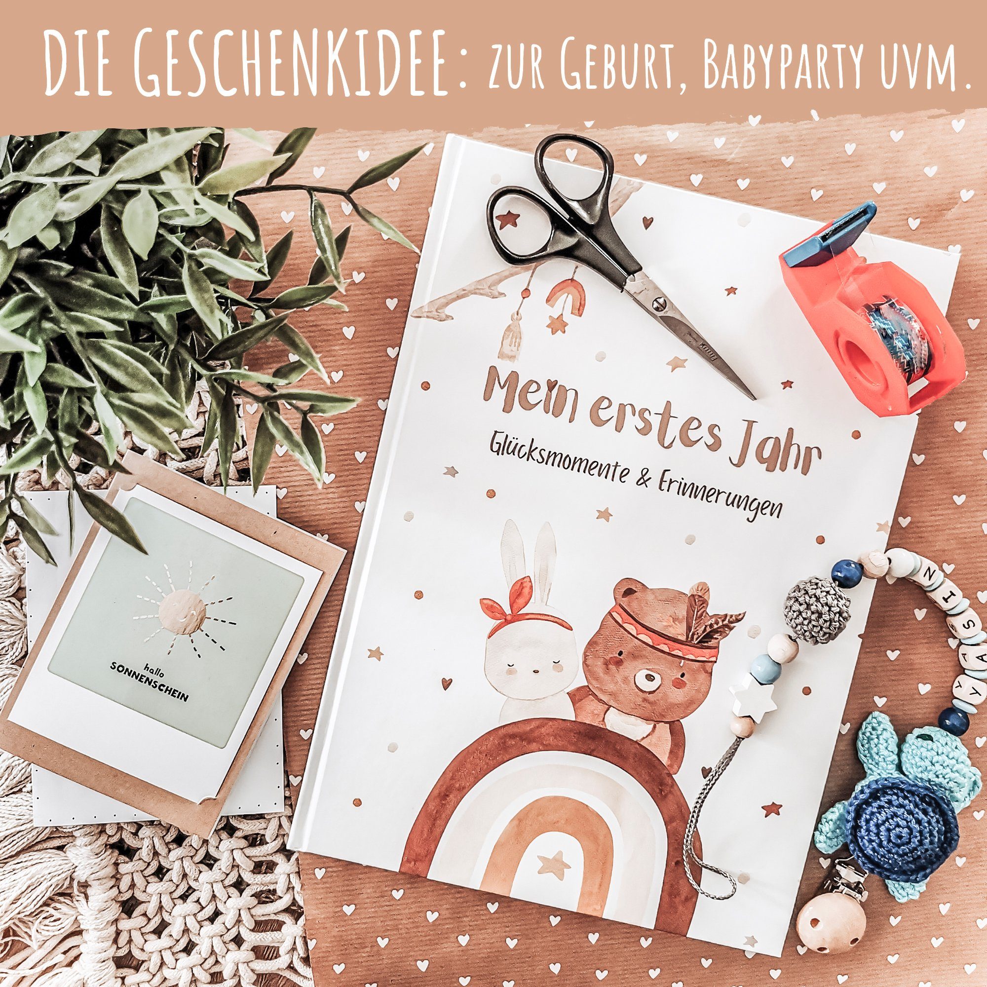 Eulentaler Tagebuch I Mein erstes Jahr I Von Pädagogen gestaltet I Boho I, DIN A4, 84 Seiten Inhalt, Hardcoverumschlag, Premium Naturpapier