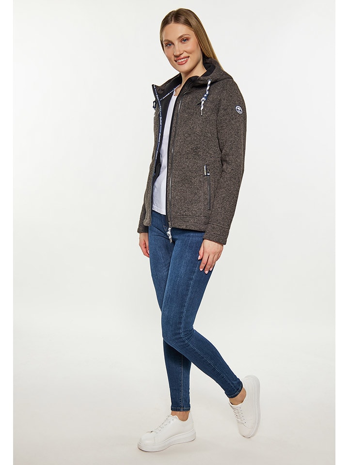 Schmuddelwedda Strickfleecejacke in Grau günstig kaufen