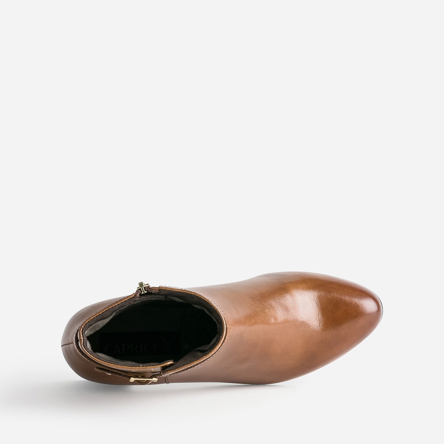 Boots CAPRICE cognac en cuir esprit jodhpur