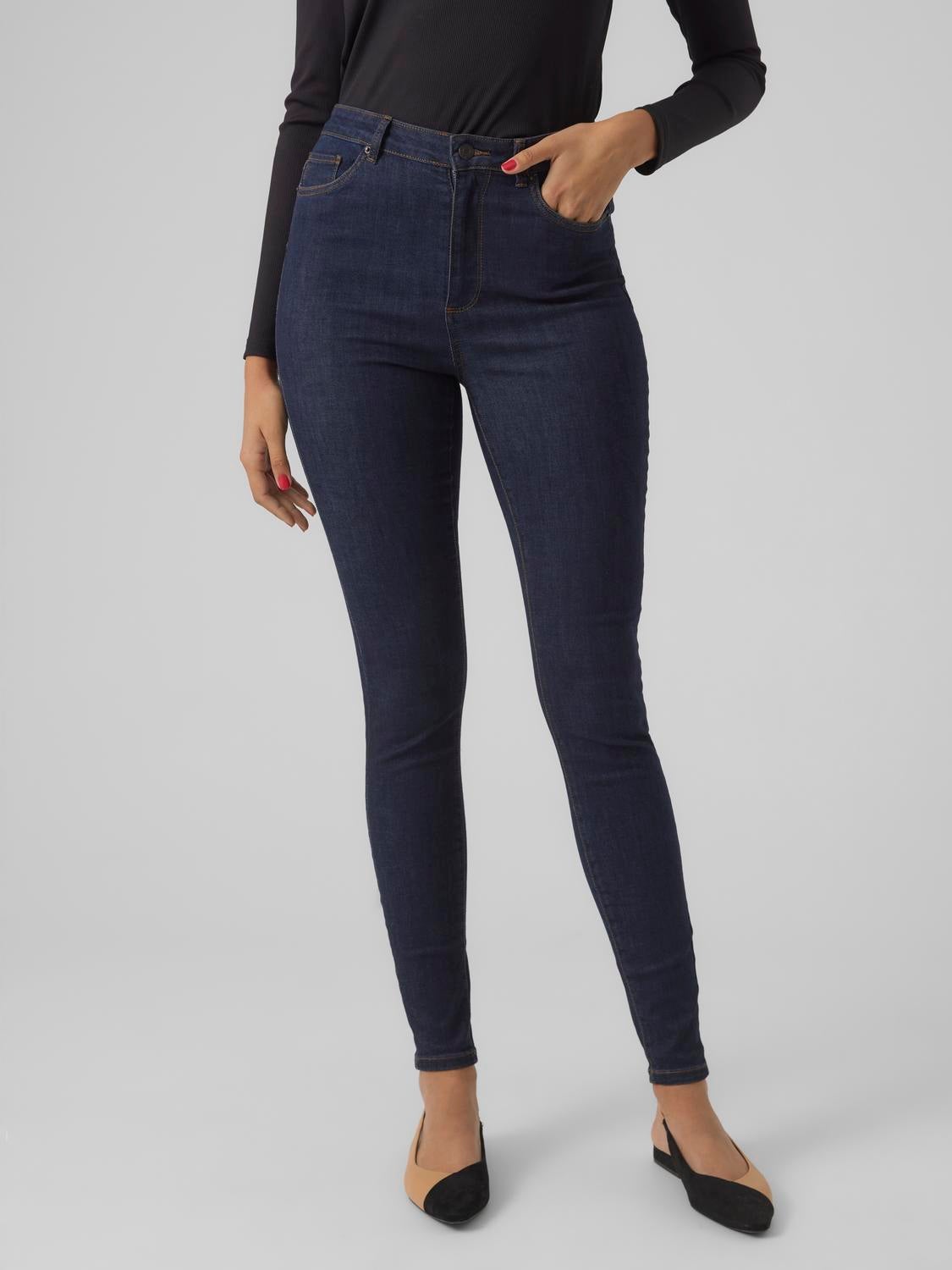 VMSOPHIA Hohe Taille Skinny Fit Jeans