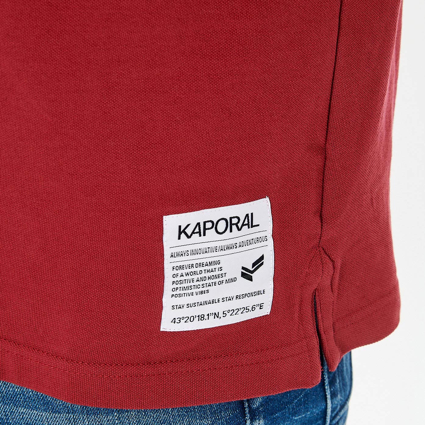 CORTO  Polo bordeaux homme 100% coton bio
