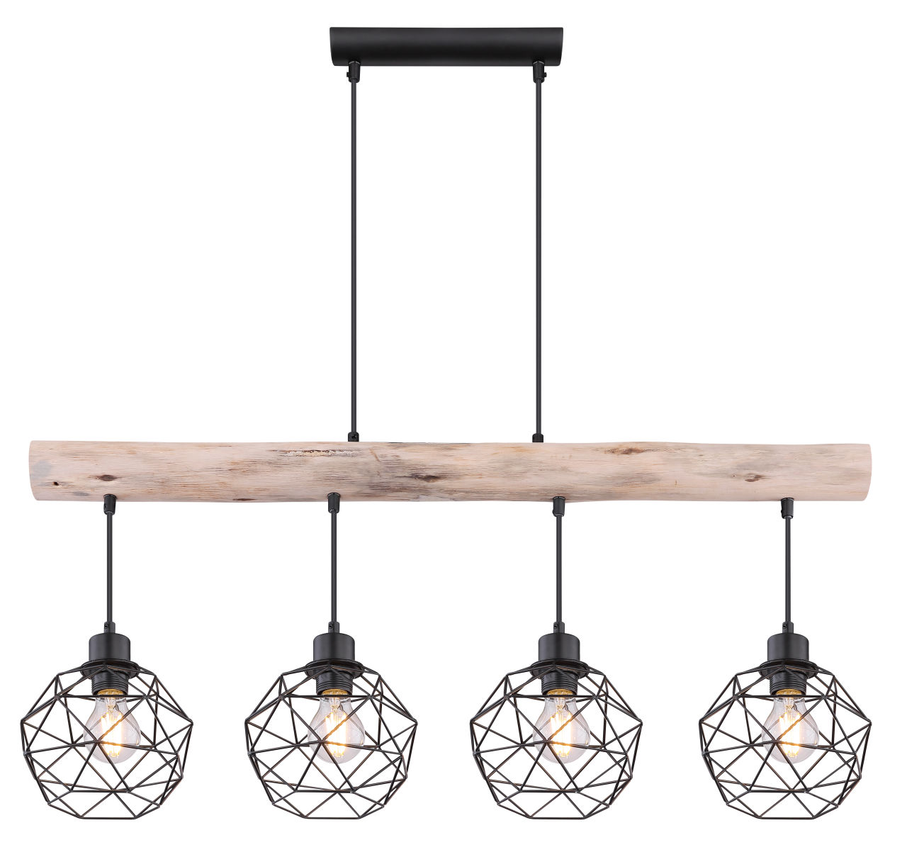 Globo Lighting - THEODOR - Hängeleuchte Metall schwarz matt, 4x E27