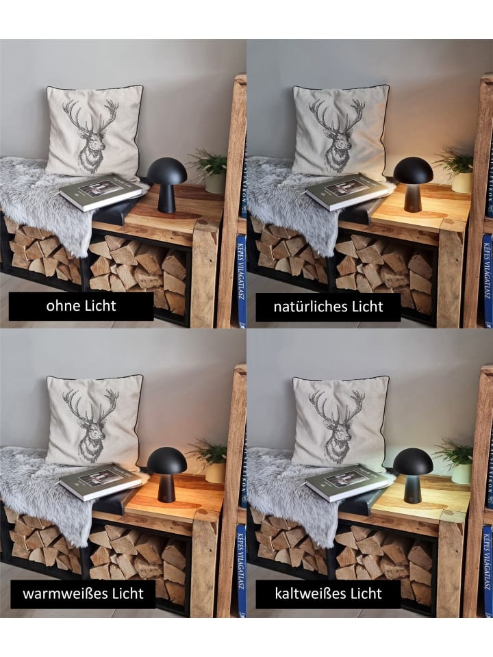 Coen Bakker LED Pilz Tischlampe dimmbar Touch Farbwechsler IP44 Innen Außen 15x21cm Schwarz günstig kaufen onesize