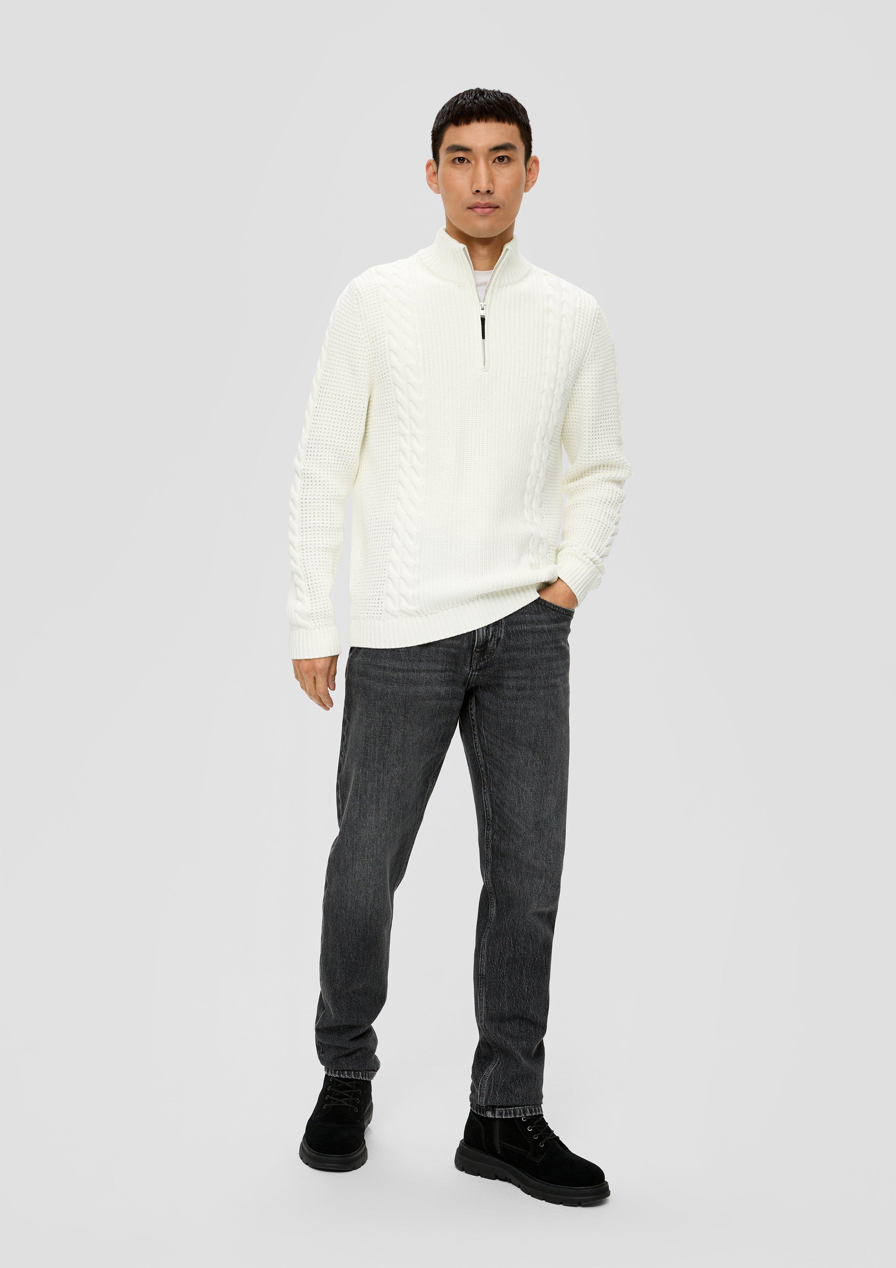Troyer-Pullover mit Zopfmuster  2137421-0240