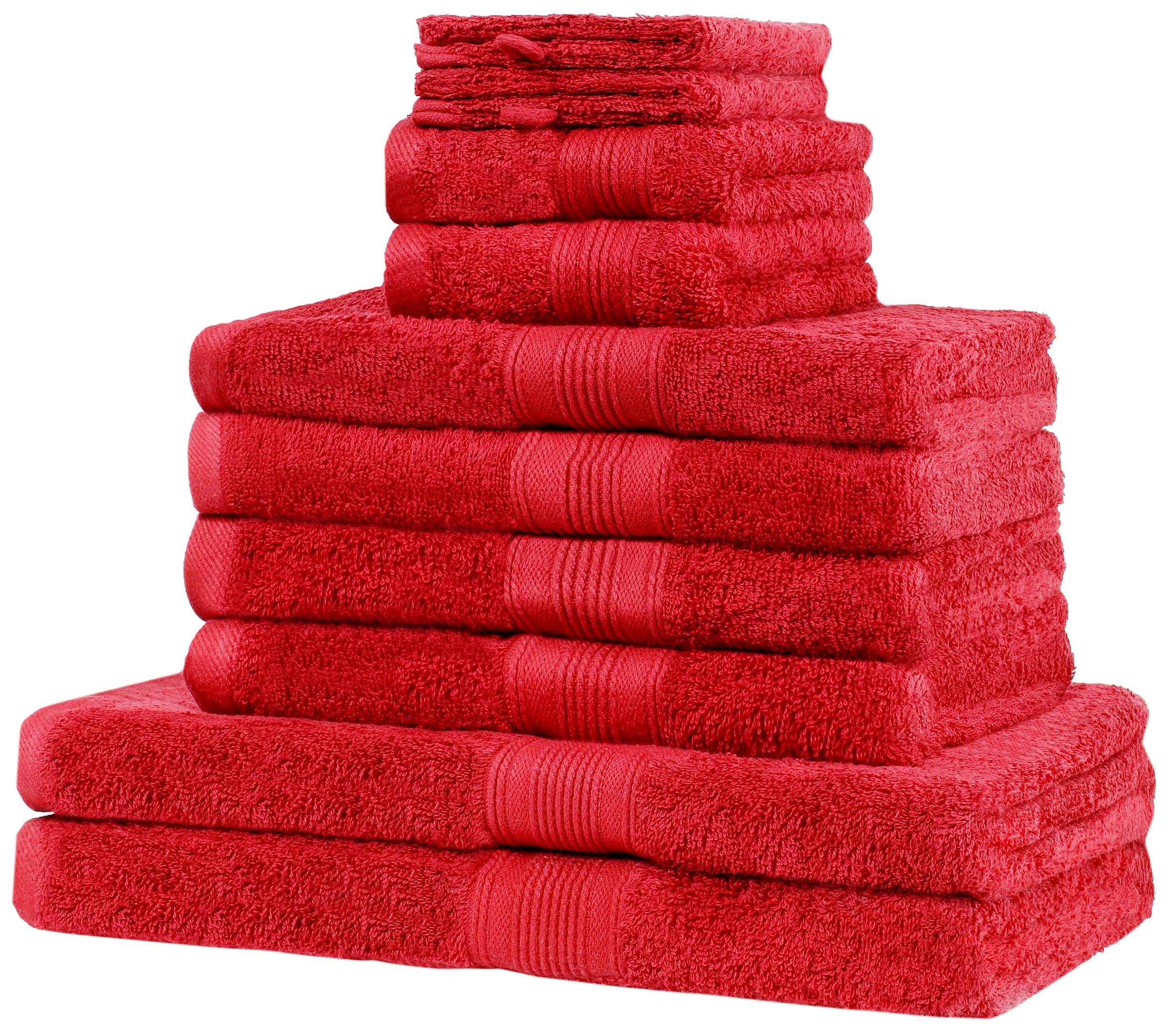 NatureMark Handtuch Set Handtuch-Set 10tlg. 500gsm, 100% Baumwolle, (10-tlg), 4X Handtücher, 2X Duschtücher, 2X Gästetücher, 2X Waschhandschuhe