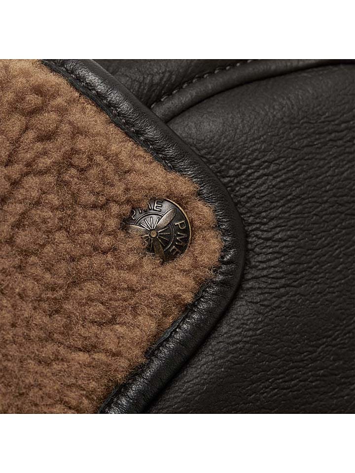 PME Legend Leder-Mütze in Schwarz/ Hellbraun günstig kaufen onesize