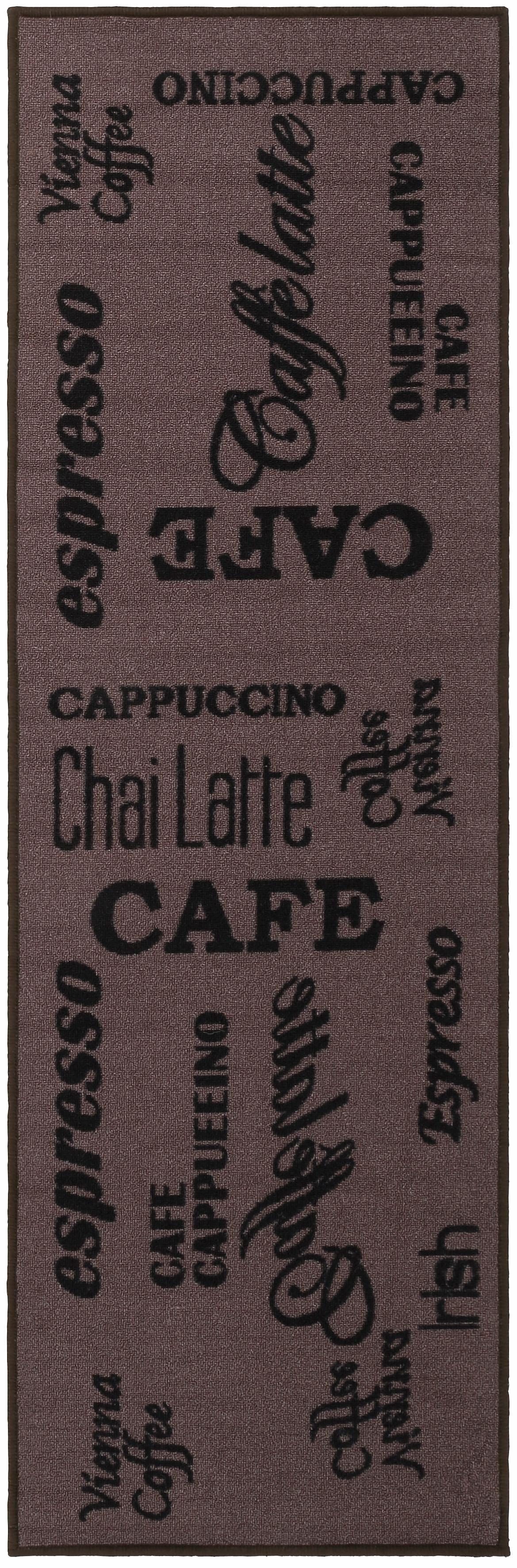 Küchenläufer Espresso, Andiamo, rechteckig, Höhe: 5 mm, mit Schriftzug, rutschhemmend, Küche