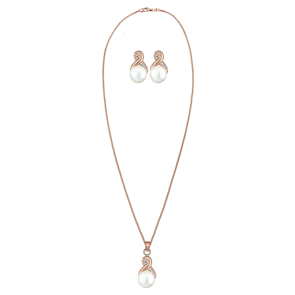 Elli Elli Ensemble de Bijoux Femmes Symbole Infinité Set Élégant Clous d'oreilles avec Bijoux