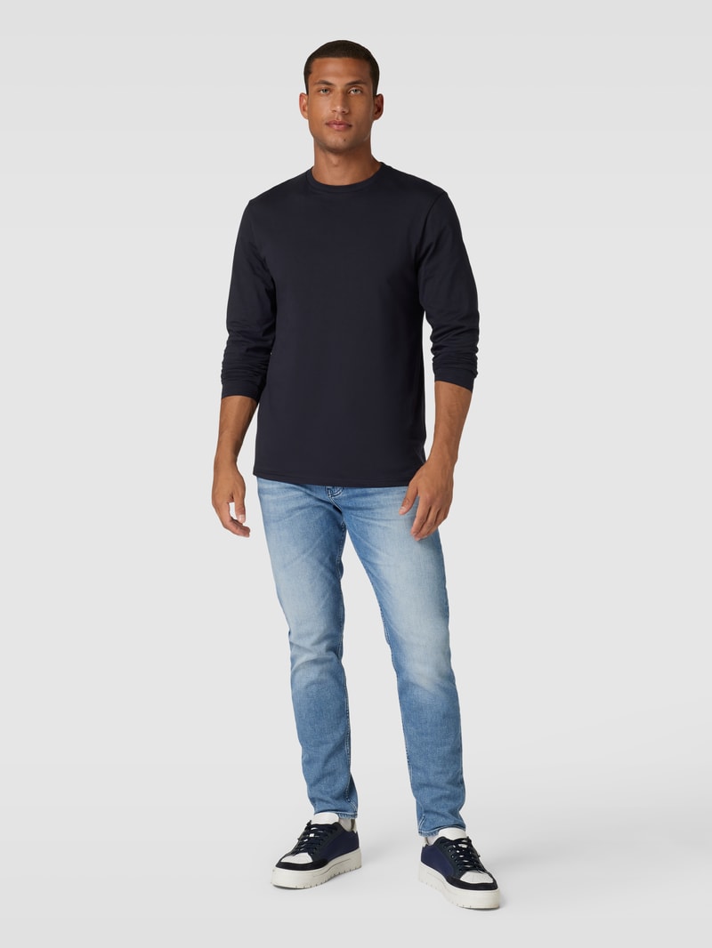 Longsleeve mit Rundhalsausschnitt in marineblau