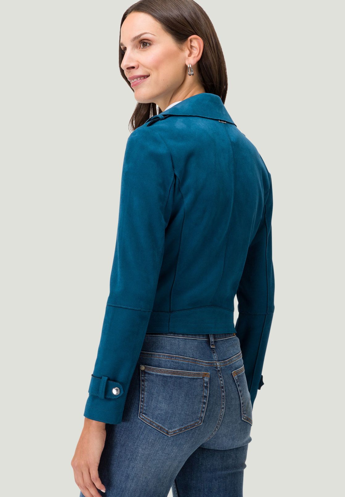 Bikerjacke in Veloursleder-Optik