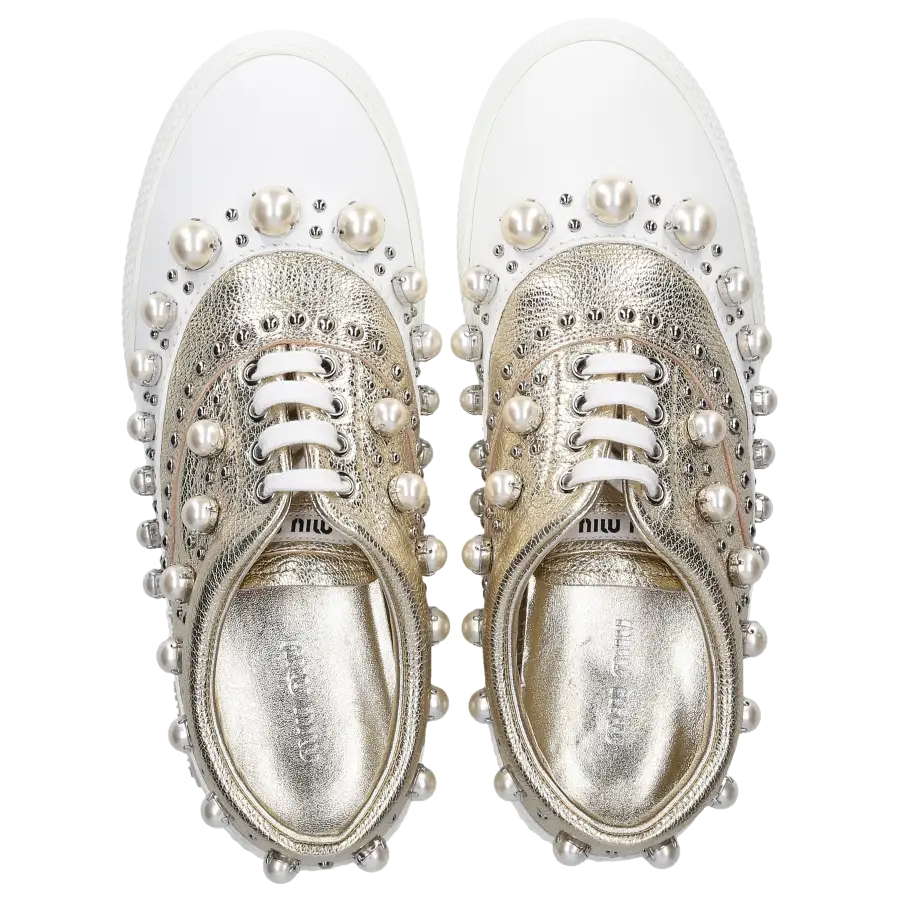 Miu Miu - Sneaker low Kalbsleder - gold