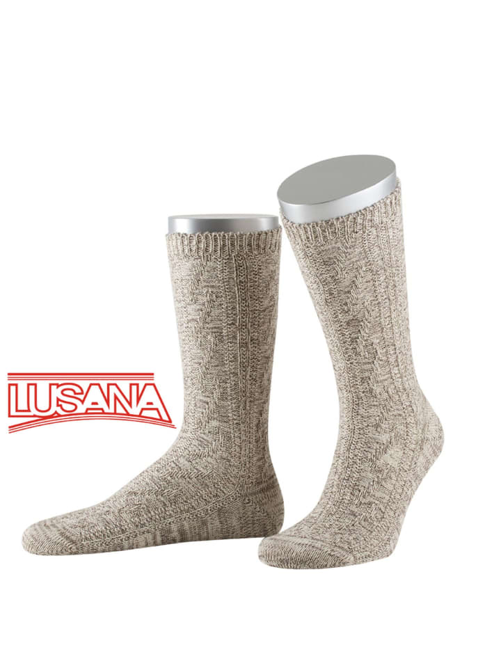 Lusana Trachtensocken in beige günstig kaufen