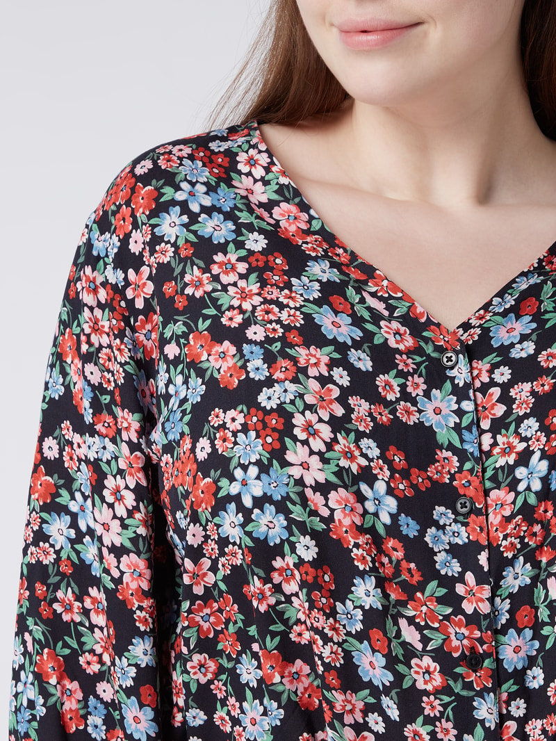 PLUS SIZE Kleid aus Viskose Modell 'Simoni' in marineblau