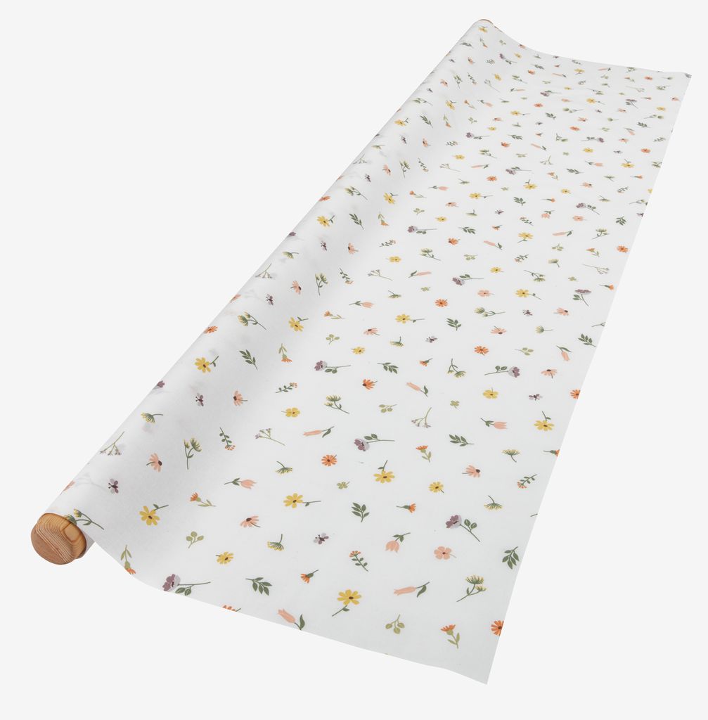 HVITMYRAK Tekstilvoksduk HVITMYRAK B140 cm hvit med blomster