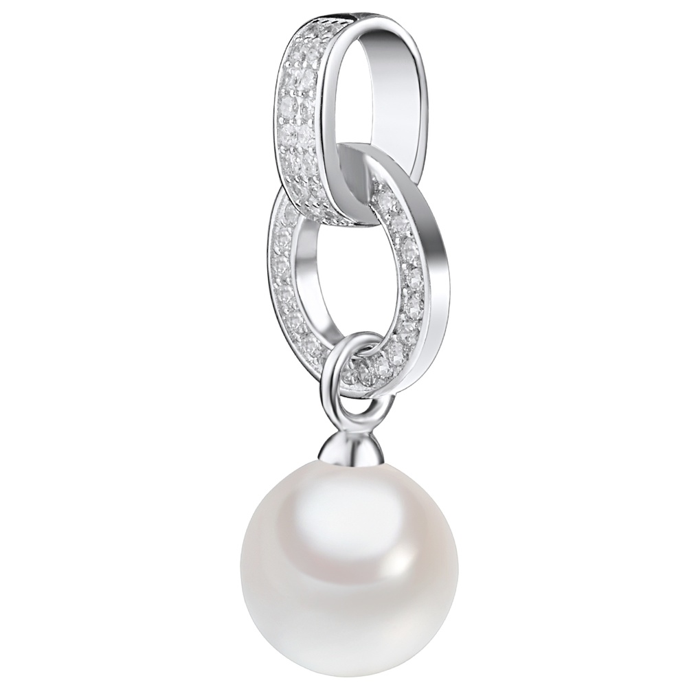 Rafaela Donata Pendentif en argent Argent sterling Oxyde de zirconium (CZ) Perles organiques en  porte-bijoux
