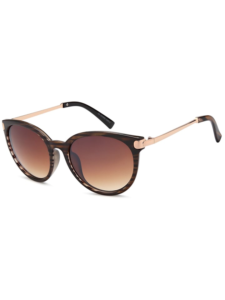 styleBREAKER Cateye Sonnenbrille in Demi Braun-Gold / Braun Verlauf günstig kaufen onesize