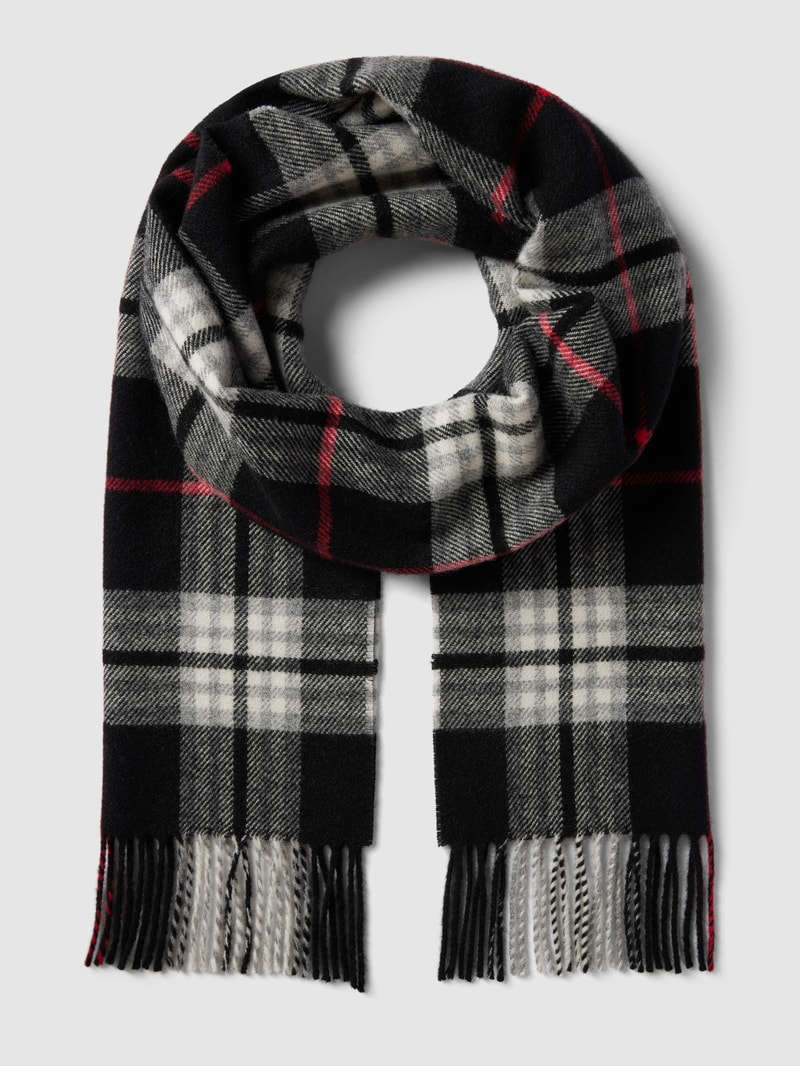 Schal mit Tartan-Karo in schwarz
