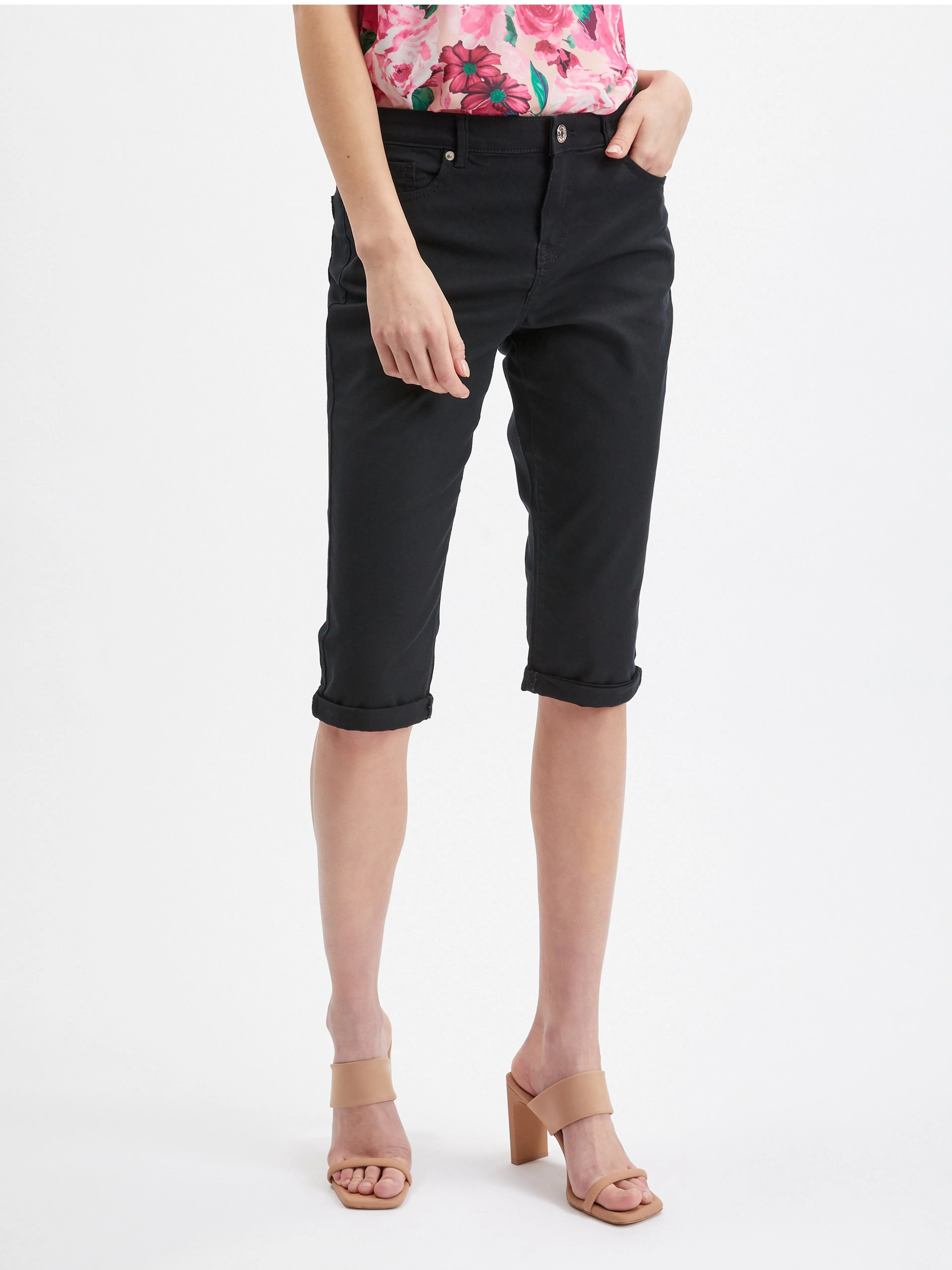 Schwarze dreiviertel Jeans ORSAY