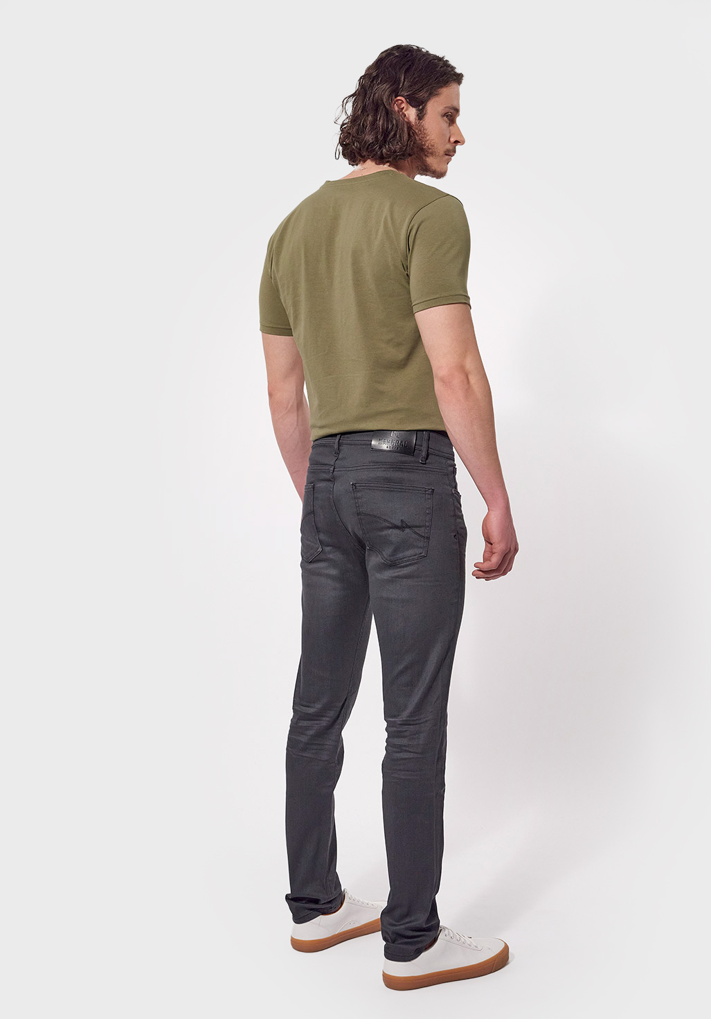 DARKK  Jean slim Homme gris enduit