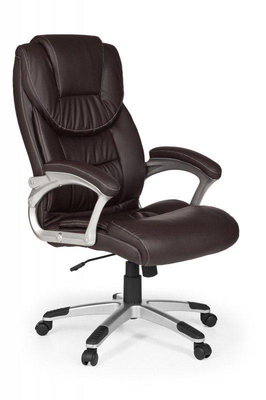 Amstyle Bürostuhl Leder Optik Braun Schreibtischstuhl Chefsessel Drehstuhl mit XXL Polsterung