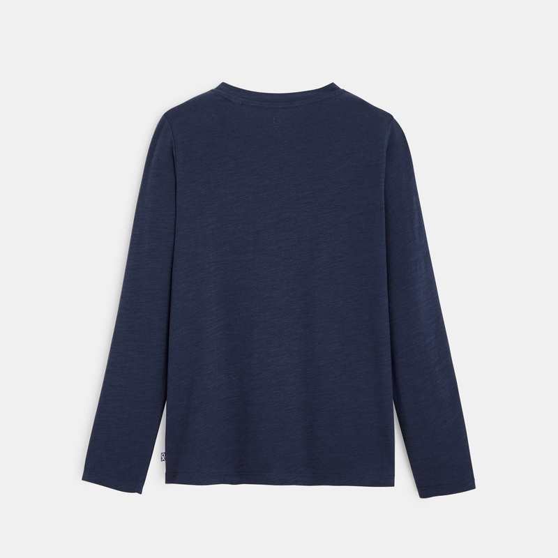 T-shirt uni en coton bleu garçon