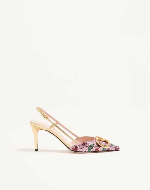 Sapato de salto VLogo Signature Slingback com bordado Cherryfic 80mm