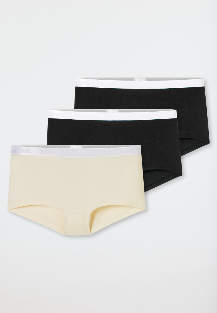 Shorts 3er-Pack Organic Cotton schwarz / off-white - 95/5