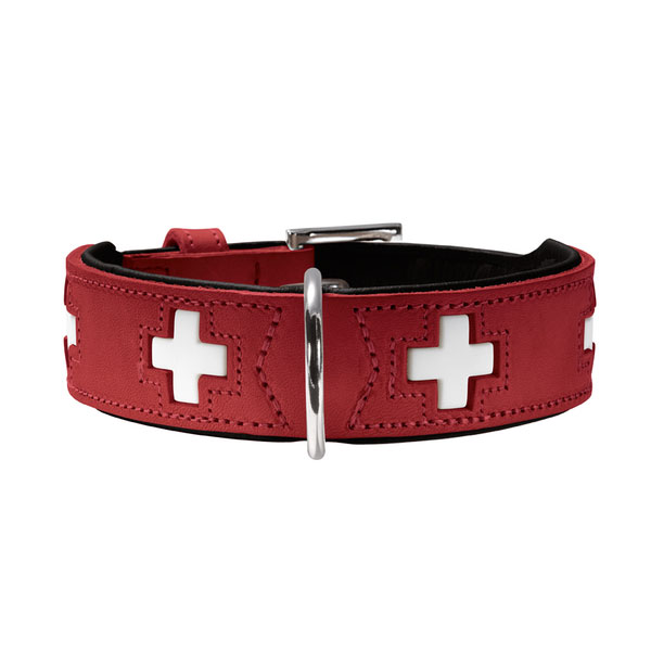 Hunter Halsband Swiss nickel rot/schwarz 65/L