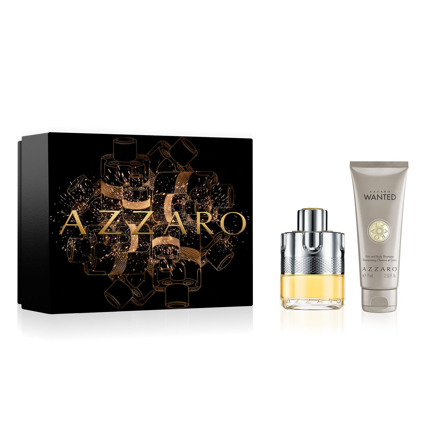 Azzaro Wanted Coffret Eau de Toilette 50ml et Shampooing Cheveux et Corps 75 ml