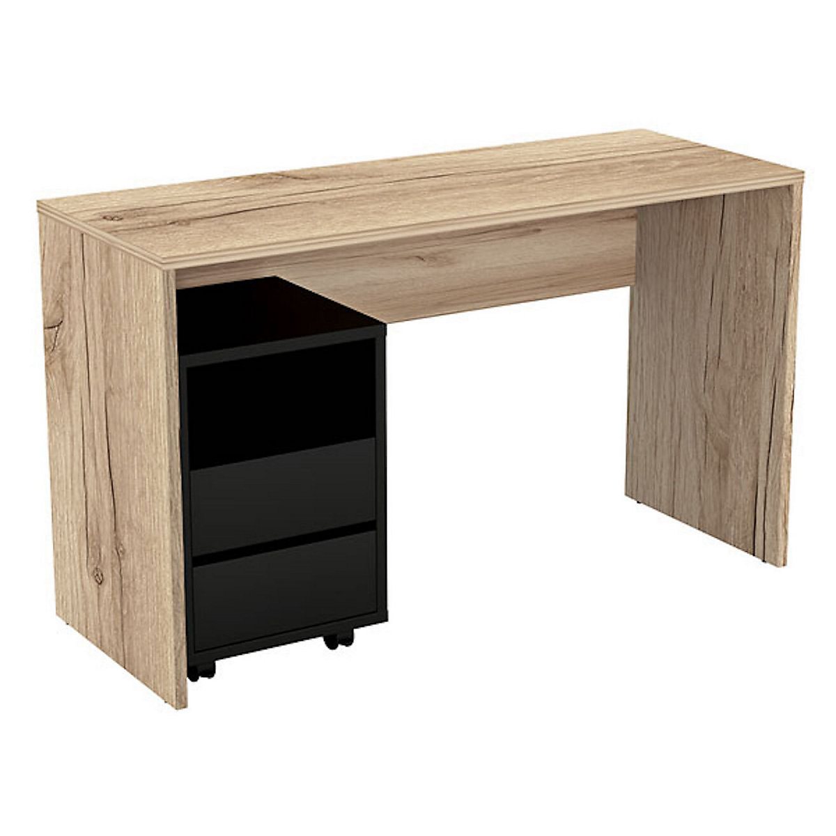 Schreibtisch Computertisch Apia 130x50x75cm mit Rollcontainer