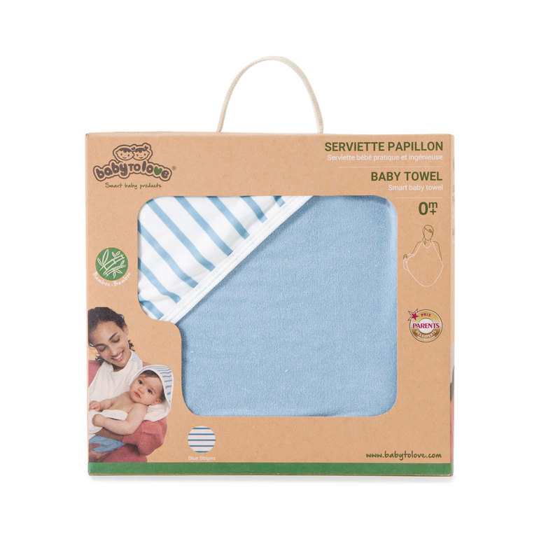 Cape de bain rayée bleue Babytolove