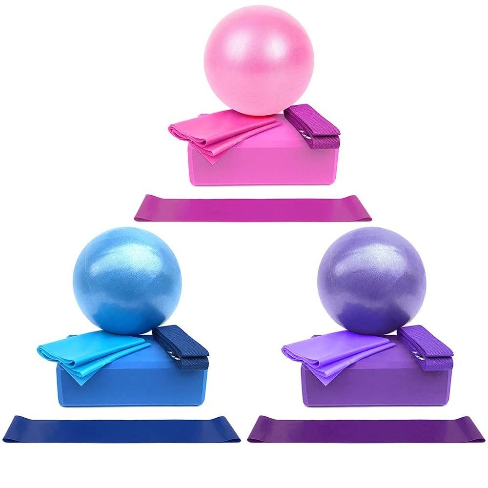 Fokelyi Yogamatte 5 Stück Anfänger Yoga Starter Set dicke,Yogamatten-Sets und Sets