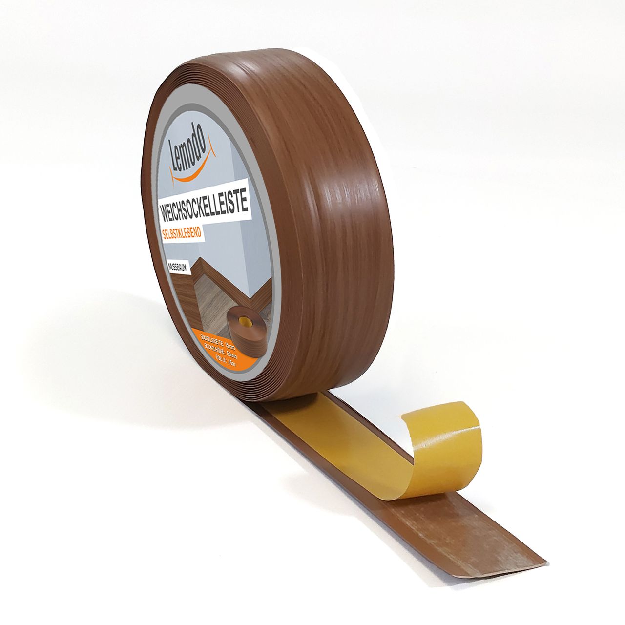 Lemodo Weichsockelleiste nussbaum, 25m Rolle