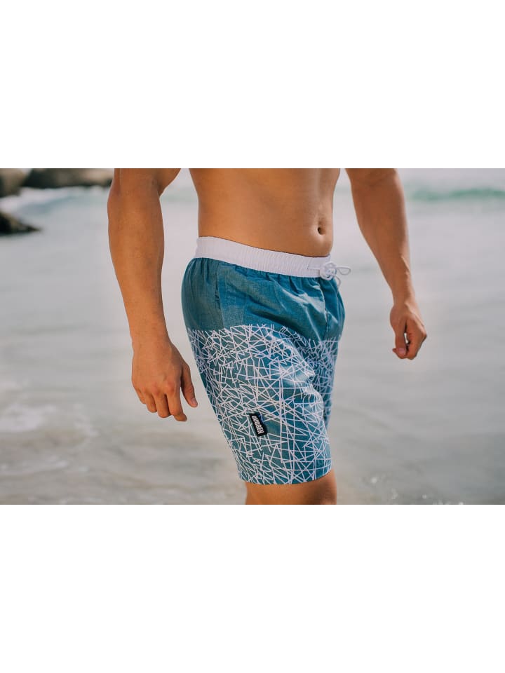 GUGGEN MOUNTAIN Badehose Kariert in Grau günstig kaufen