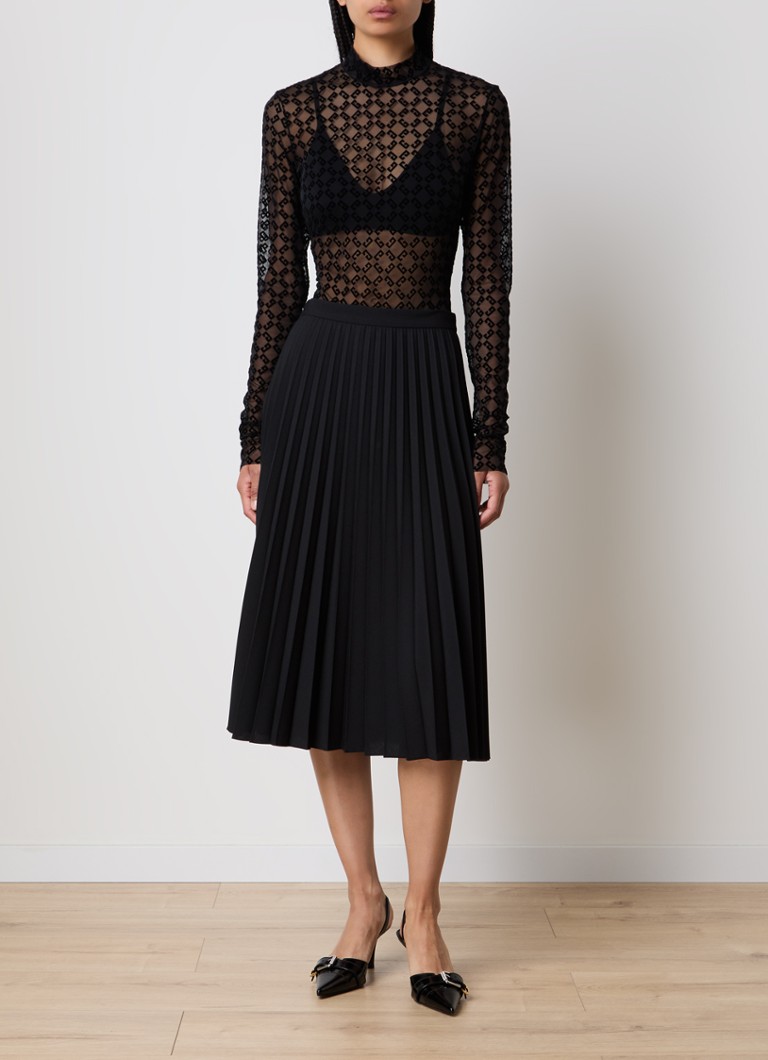 Body Givenchy z półprzezroczystej siateczki z żakardowym nadrukiem z logo.